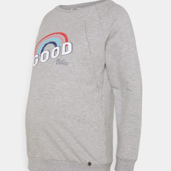 LOVE2WAIT "Good Vibes" Maternity Sweatshirt - Picture 1 of 3